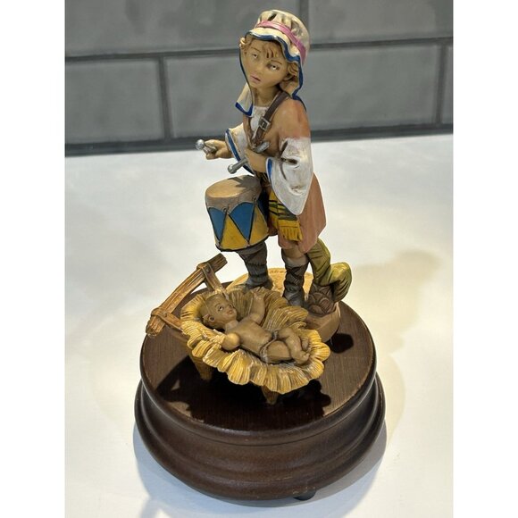 1989 Fontanini Drummer Boy Baby Jesus Figure Music Box Italy Works Roman Inc. - Picture 1 of 8
